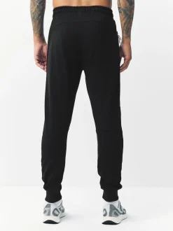 Noir - Pantalon de jogging en interlock doux au toucher à poignets