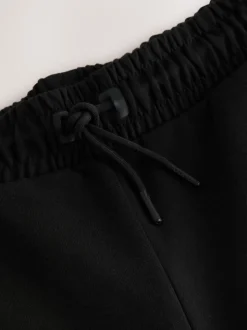 Noir - Pantalon de jogging en interlock doux au toucher à poignets