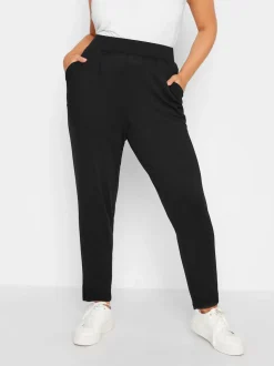 Noir - Pantalon de jogging Yours Curve en jersey stretch à double pli