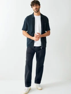 Noir - Pantalon élégant en lin et coton Blend