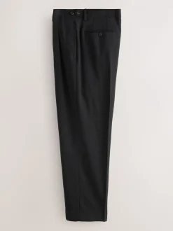 Noir - Pantalon élégant plissé coupe décontractée