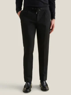 Noir - Pantalon Peckham Rye en flanelle à cordon de serrage