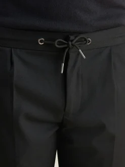 Noir - Pantalon Peckham Rye en flanelle à cordon de serrage