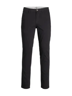 Noir - Pantalons chino JACK & JONES slim/coupe slim