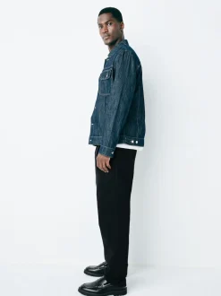 Noir - Pantalons chinos extensibles à double pli