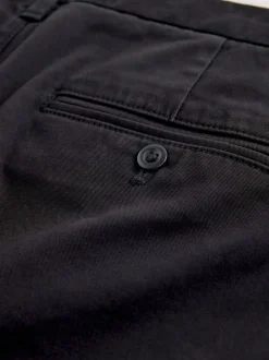 Noir - Pantalons chinos extensibles plissés simples