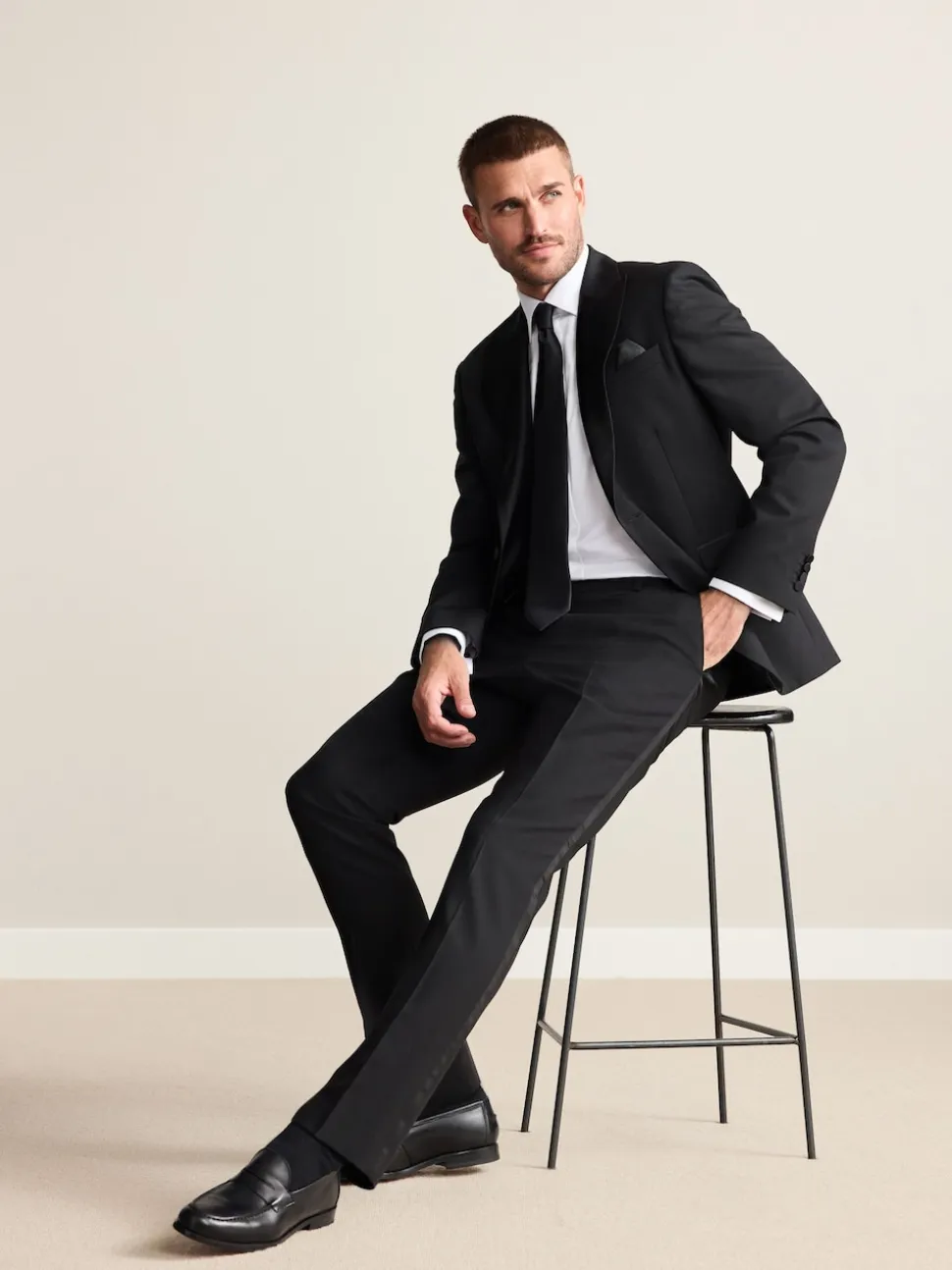 Noir - Pantalons de costume coupe ajustée Signature Nova Fides 100% laine italienne