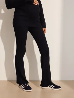 Noir - Pantalons de maternité en maille