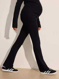 Noir - Pantalons de maternité en maille