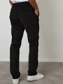 Noir - Pantalons Threadbare coupe droite en velours côtelé extensible