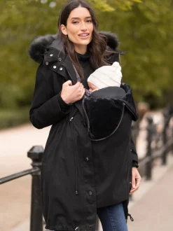 Noir - Parka de Grossesse et de portage Seraphine Premium Sub-Zero rembourrée en duvet 3en1