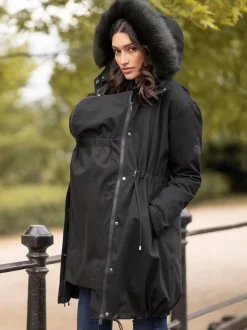 Noir - Parka de Grossesse et de portage Seraphine Premium Sub-Zero rembourrée en duvet 3en1