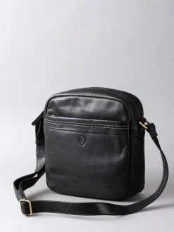 Noir - Petit sac messager Keswick en cuir Lakeland Leather