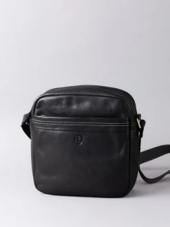 Noir - Petit sac messager Keswick en cuir Lakeland Leather