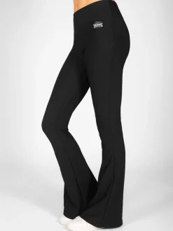 Noir - Pineapple Womens Leggings évasés en côtes