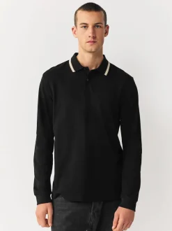 Noir - Polo à liserés