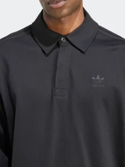 Noir - Polo de rugby Adidas Original Adicolor