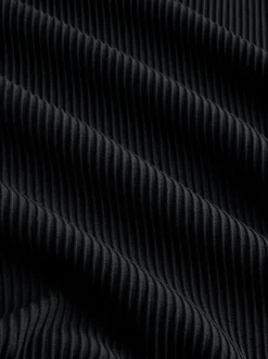 Noir - Polo texturé élégant à col zippé