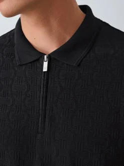 Noir - Polos chics à col zippé