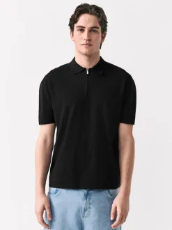 Noir - Polos N. Premium Décontracté en maille à manches courtes Milieu