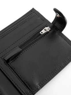 Noir - Portefeuille à bouton-pression