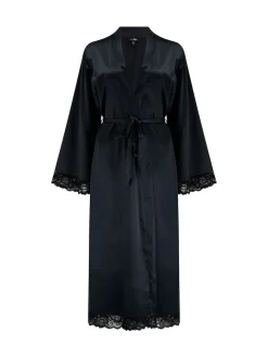 Noir - Pour Moi Dusk Satin Robe mi-longue à manches kimono