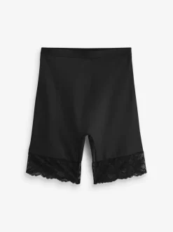 Noir / Praline Nude - Bermuda léger et galbant avec dos en dentelle pour le contrôle du ventre 2 Pack