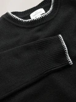 Noir - Pull d’allaitement en maille Grossesse