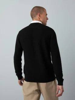 Noir - Pull Oxford texturé coupe classique