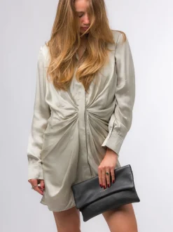 Noir - Pure Luxuries London Pochette Amelia Nappa en cuir