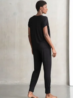 Noir - Pyjama de maternité et d’allaitement Seraphine avec sac à dos et allaitement Ensemble 2 pièces