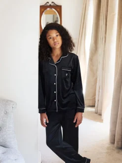 Noir - Pyjama de Noël The Little Tailor boutonné en satin pour enfant