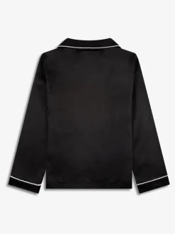 Noir - Pyjama de Noël The Little Tailor boutonné en satin pour enfant