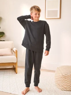Noir - Pyjama simple en laine polaire (3-16yrs)