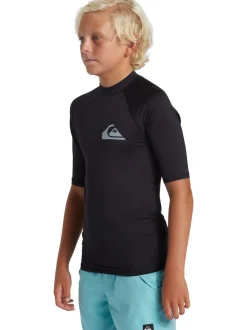 Noir - Quiksilver Jeunes Manches courtes UPF50 Gilet anti-éclaboussures