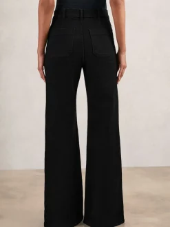 Noir - Reiss - Sakura - Jean évasé à poches plaquées