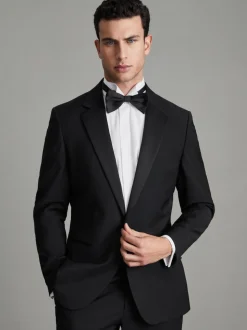 Noir - Revers à encoche - Veste de smoking Reiss Poker à simple boutonnage habillé