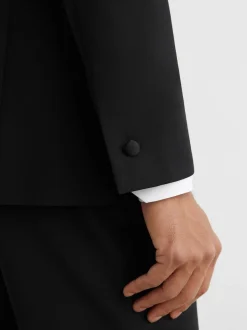 Noir - Revers en pointe - Veste de smoking Reiss Poker à simple boutonnage habillé