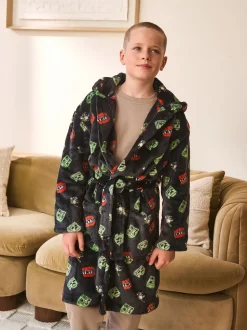 Noir - Robe en polaire Minecraft (5-16ans)