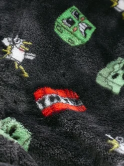 Noir - Robe en polaire Minecraft (5-16ans)