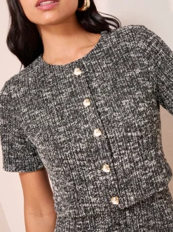 Noir - Robe Friends Like These Boucle 2-en-1 à ourlet péplum