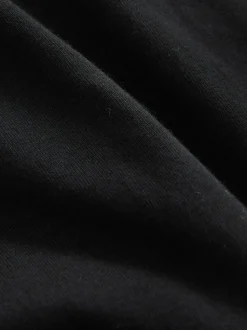 Noir - Robe longue caftan en jersey