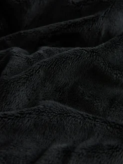 Noir - Résistant à la douche Faux Fur Lined À capuche Doudounes (3-16yrs)