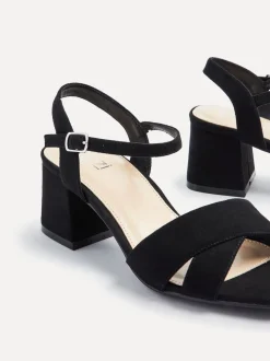 Noir - Sandales à talons larges Linzi Vivian avec bandoulière avant croisée