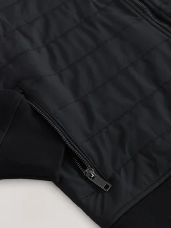 Noir - Sans capuche - Veste hybride zippée