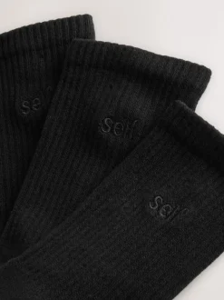 Noir - Self. Chaussettes de cheville Cushion Sole Lounge 3 Pack