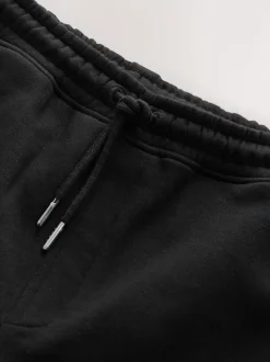 Noir - Short à poche zippée en jersey brossé