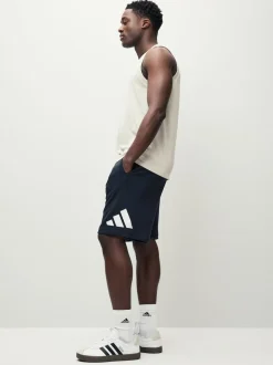 Noir - Short adidas Essentials à grand logo Français éponge