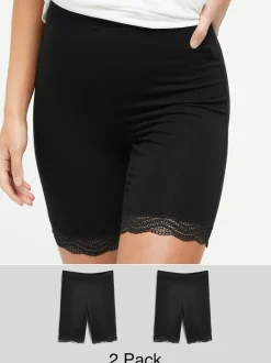 Noir - Short anti-chafe en coton mélangé 2 Pack