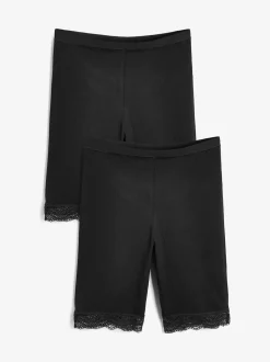 Noir - Short anti-chafe en coton mélangé 2 Pack